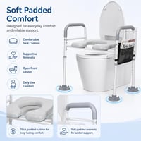 kajkey WC ülőemelő felnőtteknek karfával időseknek univerzális WC-hez illeszkedő fehér szürke 5