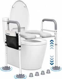 kajkey WC ülőemelő felnőtteknek karfával időseknek univerzális WC-hez illeszkedő fehér szürke 1