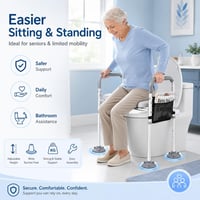 kajkey WC ülőemelő felnőtteknek karfával időseknek univerzális WC-hez illeszkedő fehér szürke 2