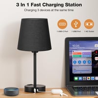 Kakanuo érintésérzékeny asztali lámpa szett 2db USB töltéssel, dimmer funkcióval, fekete 3