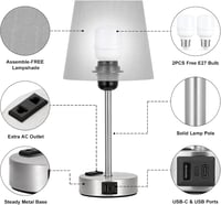 Kakanuo érintésérzékeny asztali lámpa szett 2db USB töltéssel szürke árnyalattal 3