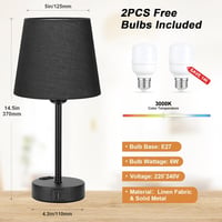 Kakanuo érintésérzékeny asztali lámpa szett 2db USB töltéssel, dimmer funkcióval, fekete 7