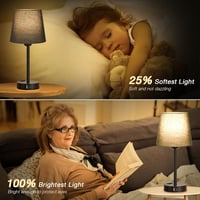 Kakanuo érintésérzékeny asztali lámpa szett 2db USB töltéssel, dimmer funkcióval, fekete 4