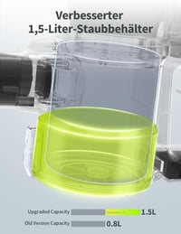 kalado Akkumulátoros Porszívó 27000 Pa Szívóerő, 250W Kefe Nélküli Motor, 45 Perc Üzemidő, 1000ml Portartály Kemény Padló Márvány Állat Szőr 7