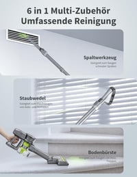 kalado Akkumulátoros Porszívó 27000 Pa Szívóerő, 250W Kefe Nélküli Motor, 45 Perc Üzemidő, 1000ml Portartály Kemény Padló Márvány Állat Szőr 8