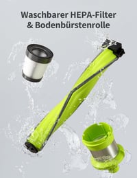 kalado Akkumulátoros Porszívó 27000 Pa Szívóerő, 250W Kefe Nélküli Motor, 45 Perc Üzemidő, 1000ml Portartály Kemény Padló Márvány Állat Szőr 10