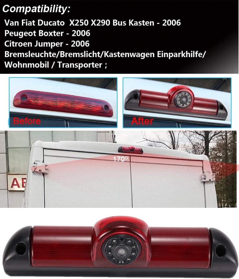 Kalakass HD Tolatókamera Fiat Ducato X250 X290 Peugeot Boxer Citroen Éjjellátó Szögtartás