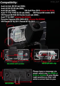 Kalakus HD színes CCD vízálló hátsó tolatókamera 170 fokos látószöggel Audi A1 Q3 A4L TT TTS A5 Q5 A7 R8 A6 RS5 S6 S7 kompatibilis 2