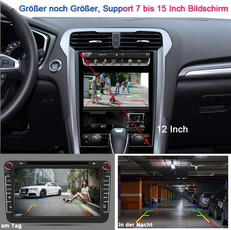 Kalakus HD színes CCD vízálló hátsó tolatókamera 170 fokos látószöggel Audi A1 Q3 A4L TT TTS A5 Q5 A7 R8 A6 RS5 S6 S7 kompatibilis