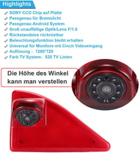Kalakus tolatókamera rendszer 7" LCD monitorral - Opel Movano / Renault Master / Nissan NV400 (2010-) 5