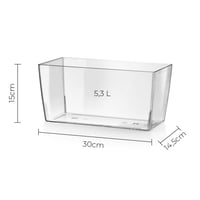 Kalapanta pravokutna posuda za cvijeće, reciklirana plastika - prozirna - 30x15x14 cm 2