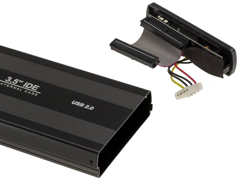 KALEA-INFORMATIQUE Hliníkový USB box pre 3,5-palcový IDE 40-pinový HDD s externým napájaním, čierny