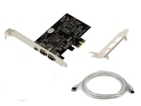 Placă de control KALEA-INFORMATIQUE PCIe FireWire 400 IEEE 1394a cu 3 porturi, chipset VIA6308 și cablu iLink 1
