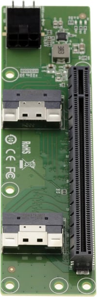 KALEA-INFORMATIQUE SFF-8654 PCIe Gen 4.0 x16 Adapter Kártya 2 Port 2