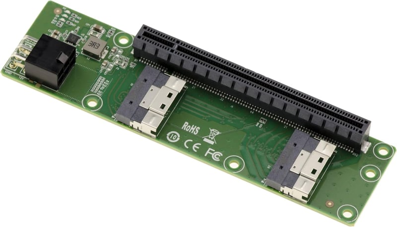 KALEA-INFORMATIQUE SFF-8654 PCIe Gen 4.0 x16 Adapter Kártya 2 Port
