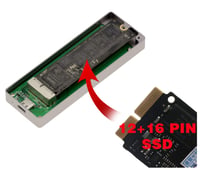 KALEA-INFORMATIQUE USB 3.2 Gen 2x2 20G NVMe SSD box pre Mac (vyrobený po roku 2013) s 12+16-pinovým konektorom, brúsený hliník, vrátane náradia a príslušenstva 4