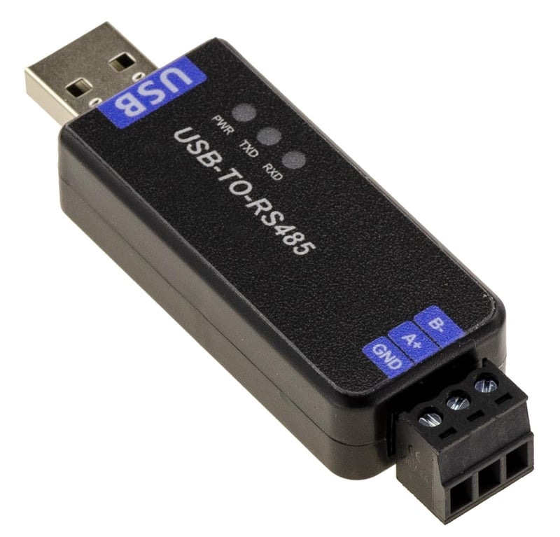 KALEA-INFORMATIQUE USB–RS485 priemyselný obojsmerný prevodník dongle – čip CH343G, TVS 600 W, 15 kV ESD