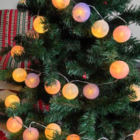 LED svetelná reťaz Kaleora s bavlnenými guľôčkami, 3 m, 20 LED, biela ružová fialová, priemer 3 cm, na batérie, na svadbu, párty, do detskej izby, dekorácia do interiéru 6