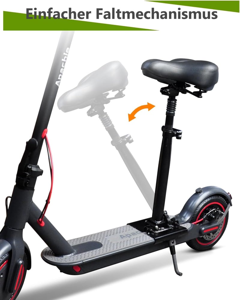 KALLAK Elektromos Roller Ülés 13-19 cm Ívelt Szélű Taposólapokhoz, Párnázott Nyereg, Összecsukható, Ütésálló, 55-68 cm Állítható Magasság