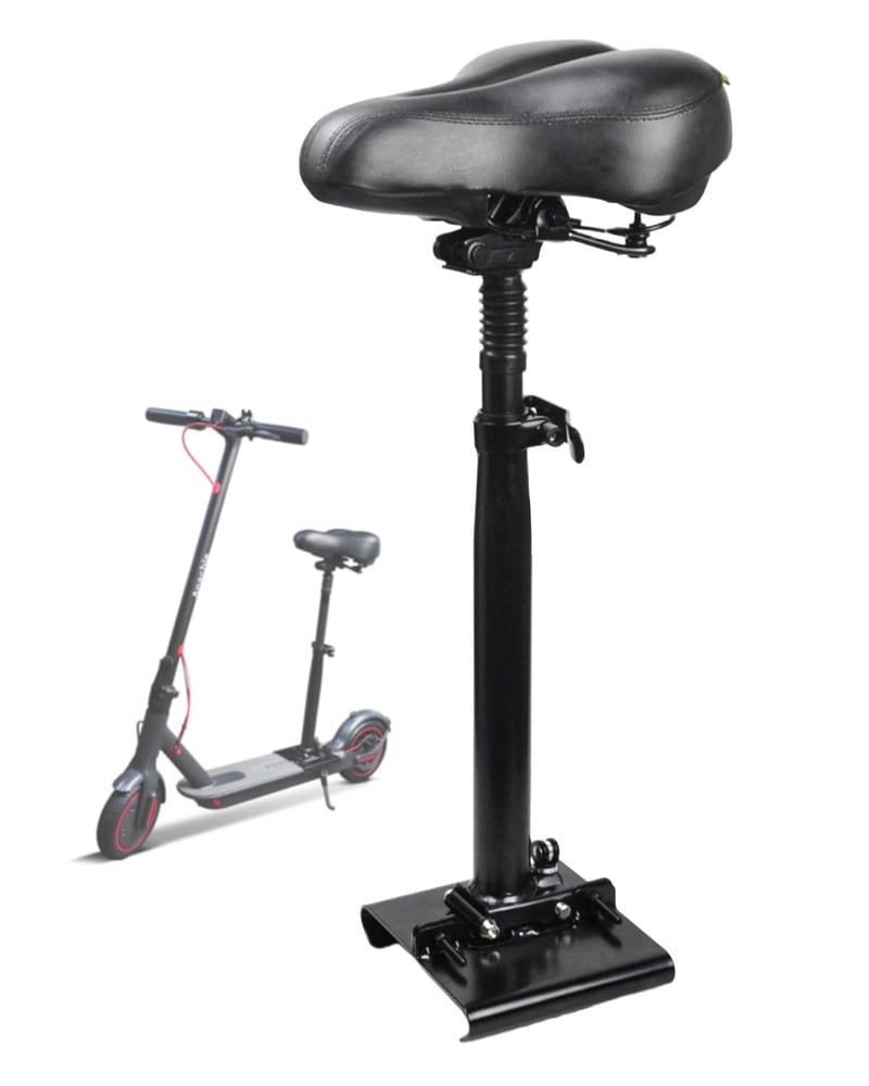 Sedlo/Sedadlo pre elektrickú kolobežku KALLAK pre zakrivené nášľapné dosky 13-19 cm, polstrované sedlo, skladacie, nárazuvzdorné, nastaviteľná výška 55-68 cm