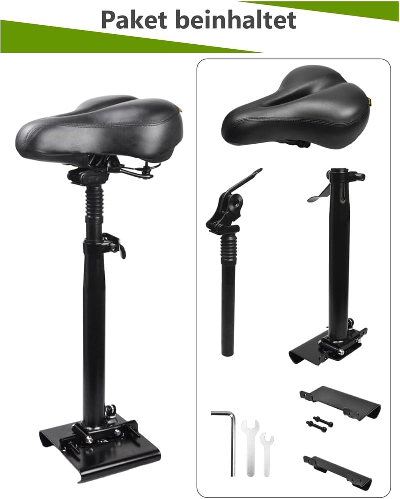 KALLAK Elektromos Roller Ülés 13-19 cm Ívelt Szélű Taposólapokhoz, Párnázott Nyereg, Összecsukható, Ütésálló, 55-68 cm Állítható Magasság