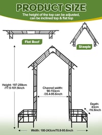 Kalolary 2.5m Kerti Pergola Virágládákkal, Állítható Fém Kletterrács Futó Növényekhez 2