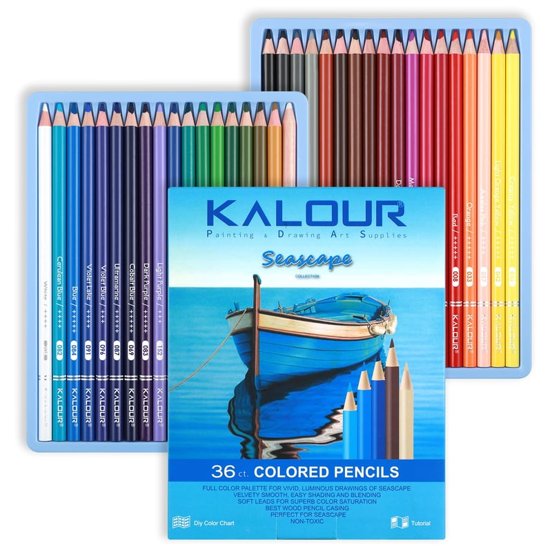 Sada farebných ceruziek KALOUR PDAS Blue Seascape – 36 ks