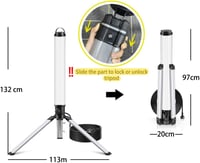 Kalwason 150W LED Állványos Munkalámpa 15000 Lumen 360° Torony Szerelőlámpa 5