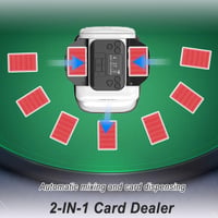 Kamanan 2 v 1 nabíjateľná automatická miešačka a rozdávačka kariet – Elektrický 360° dávkovač pre poker, UNO, Blackjack a Texas Hold'em 5