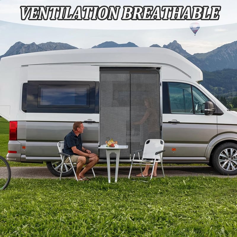 Kamanan Mágneses Szúnyogháló Autó Tolóajtóra - Kempingező Rovarháló Ford Transit Oldalajtóhoz 135x110cm