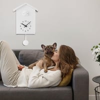 Kamanan Modern Kukucskó Falióra Ingával, Éjszakai Alvás Funkcióval, Madárhang - Fehér 6