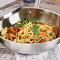Wok panvica KAMBERG 24 cm, nerezová oceľ 18/10, trojvrstvová, s pokrievkou, bez PFAS, vhodná na indukciu a do rúry, na všetky typy sporákov, sivá 8
