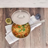 Wok panvica KAMBERG 24 cm, nerezová oceľ 18/10, trojvrstvová, s pokrievkou, bez PFAS, vhodná na indukciu a do rúry, na všetky typy sporákov, sivá 5