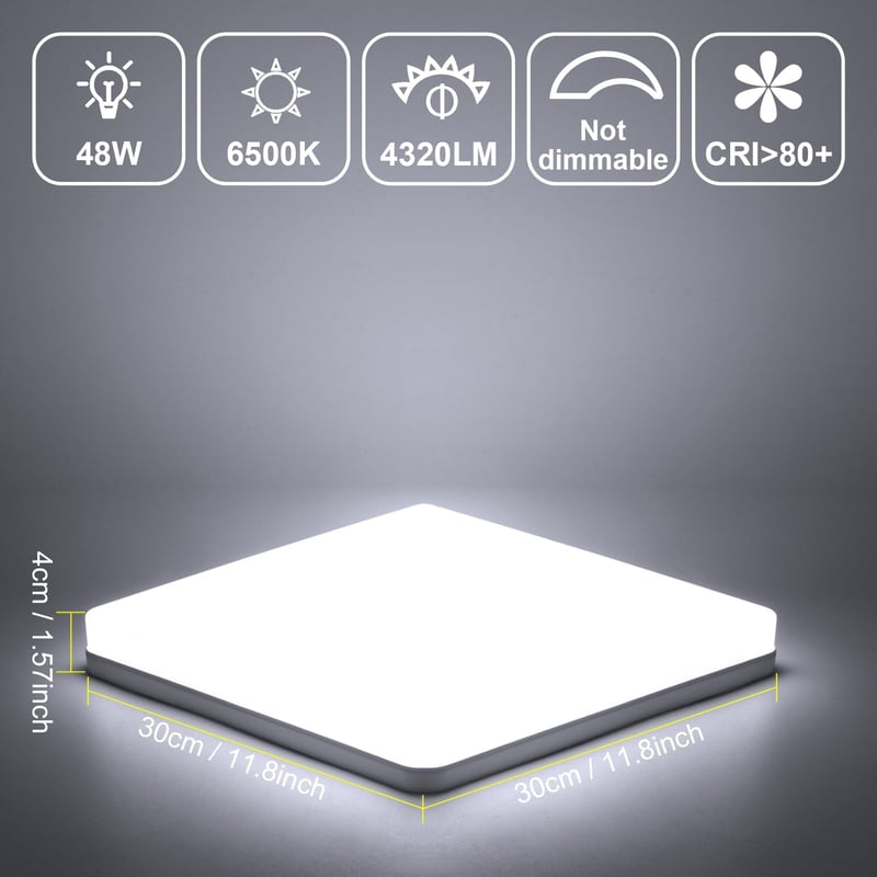 Kambo LED Mennyezeti Lámpa 48W Hideg Fehér 6500K Konyha Fürdőszoba Nappali