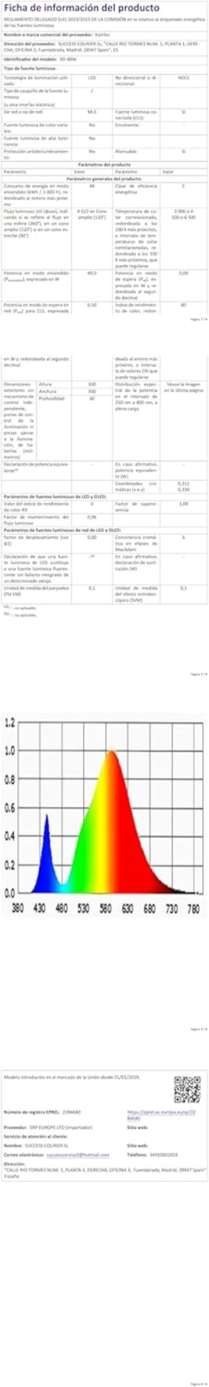 Kambo LED mennyezeti lámpa 48W kerek 30cm hideg fehér 6500K