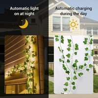 KAMEUN napelemes borostyán fényfüzér, 100 LED, 8 mód, távirányítóval - 12 m 2
