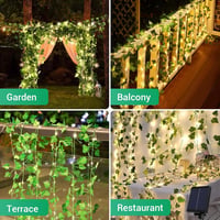 KAMEUN napelemes borostyán fényfüzér, 100 LED, 8 mód, távirányítóval - 12 m 7