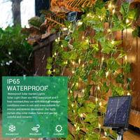 KAMEUN napelemes borostyán fényfüzér, 100 LED, 8 mód, távirányítóval - 12 m 5