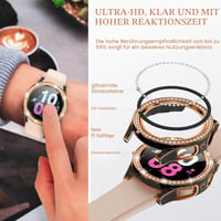 Kamita 3-dielne puzdro Diamond pre inteligentné hodinky Samsung Galaxy Watch FE 2024/Watch 5/Watch 4 40 mm, s ochranným sklom na displej, strieborné + čierne + ružové zlato 4