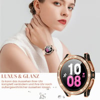 Kamita 3-dielne puzdro Diamond pre inteligentné hodinky Samsung Galaxy Watch FE 2024/Watch 5/Watch 4 40 mm, s ochranným sklom na displej, strieborné + čierne + ružové zlato 3