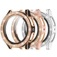 Kamita 3-dielne puzdro Diamond pre inteligentné hodinky Samsung Galaxy Watch FE 2024/Watch 5/Watch 4 40 mm, s ochranným sklom na displej, strieborné + čierne + ružové zlato 1