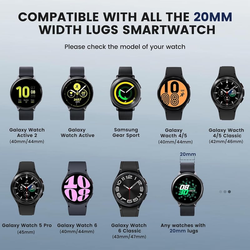 Kamita Nylon Sportszíj Samsung Galaxy Watch 20mm Narancssárga/Zöld Fonott