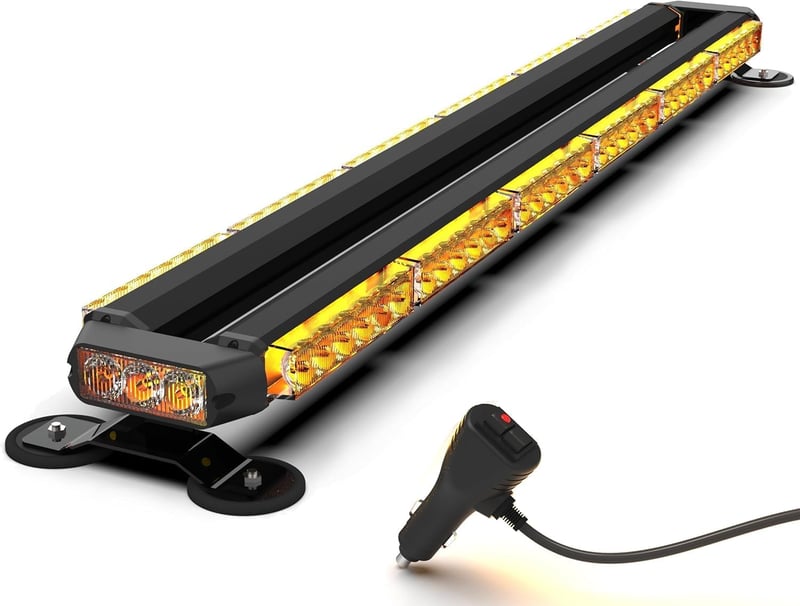 KAMOPA 96cm LED figyelmeztető villanófény 78 LED sárga mágneses teherautóhoz