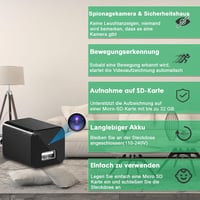 KAMREA Biztonsági Kamera HD 1080P Mini Rejtett Kamera USB Töltő Álcázással Mozgásérzékelő Folyamatos Felvétel Irodai Otthoni Megfigyelés 3