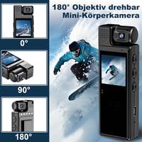 KAMREA Mini Testkamera HD 1080P 180° Forgatható Objektív Mozgásérzékelő 6 Óra Akkumulátor Sport Kerékpár Megfigyelő Kamera 2