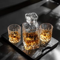 KANARS 5 részes whiskys karaffa szett 750ml dekantáló üveggel és 4 pohárral - Lot de 5 Carafe Set 5