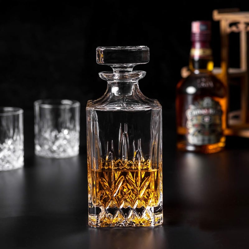 KANARS 5 részes whiskys karaffa szett 750ml dekantáló üveggel és 4 pohárral - Lot de 5 Carafe Set