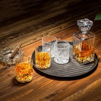 KANARS 5 részes whiskys karaffa szett 750ml dekantáló üveggel és 4 pohárral - Lot de 5 Carafe Set 3