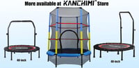 Kanchimi Összecsukható Fitness Trambulin Állítható Kapaszkodóval - Beltéri Edzéshez, Kék, 40", 150kg Teherbírás, 32 Rugóval 8