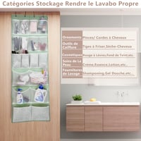 Organizator KANCNT pentru uşă cu 4 tipuri de buzunare de depozitare - pentru încălţăminte, şosete, lenjerie intimă, genţi, cosmetice - raft suspendat pentru economisirea spaţiului, verde 4